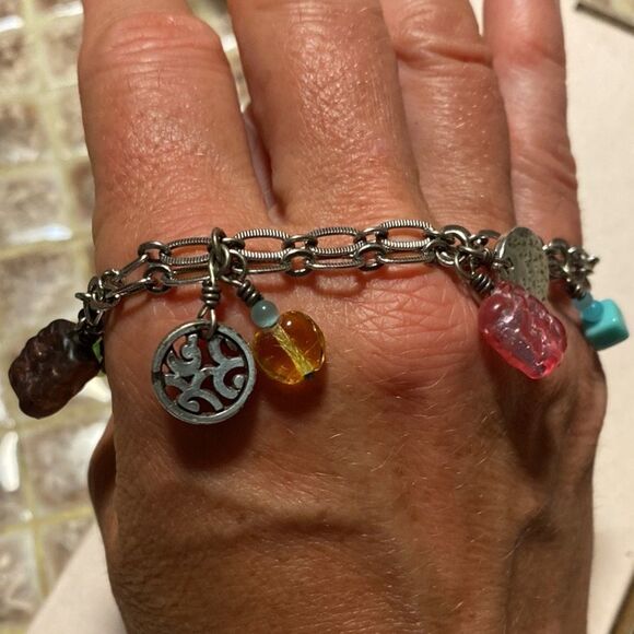 Brighton Barbados silver and multi colored beads double strand Charm Bracelet - Picture 4 of 6